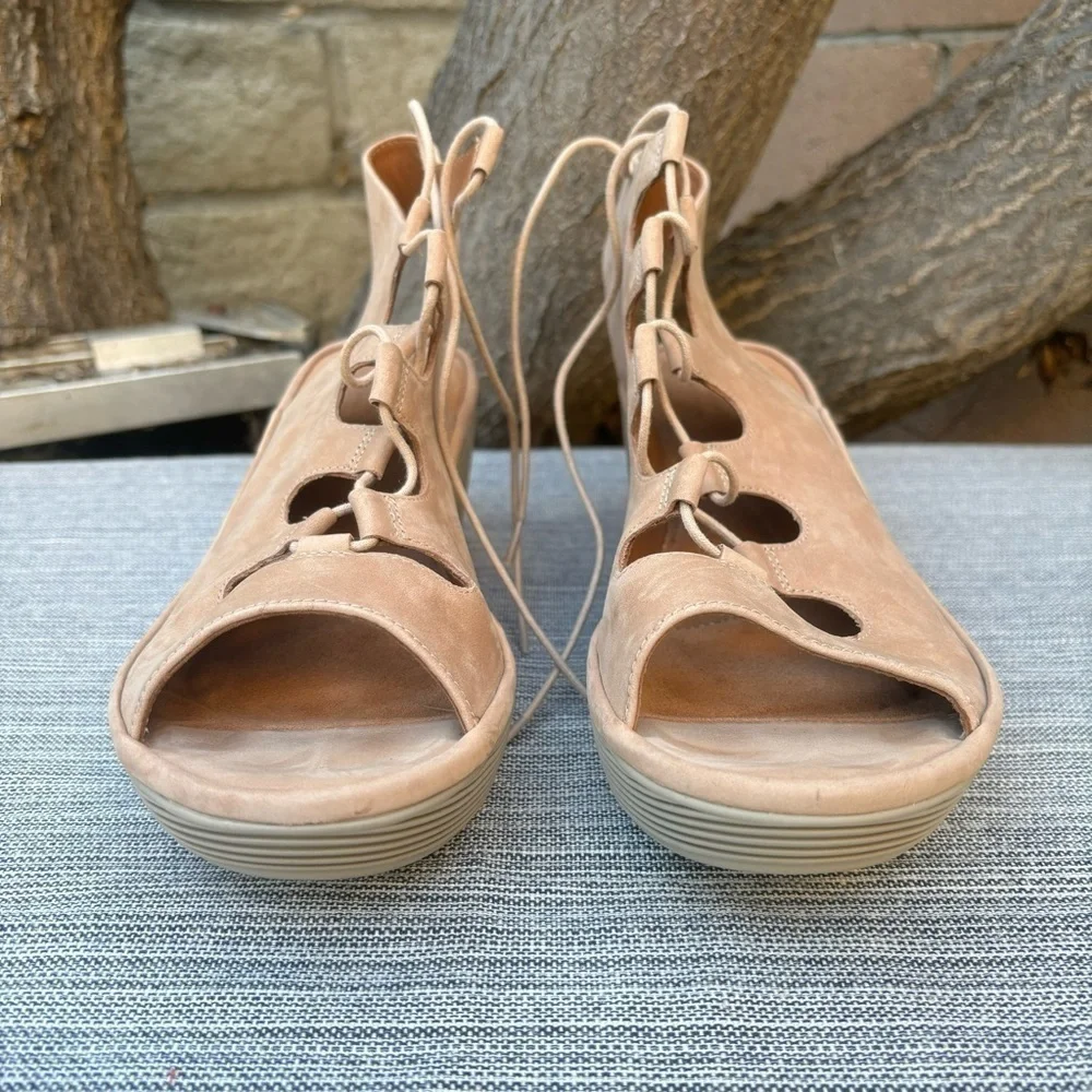 CLARKS Clarene Grace Wedge Peep Toe Sandals Size 11 Comfort Shoe